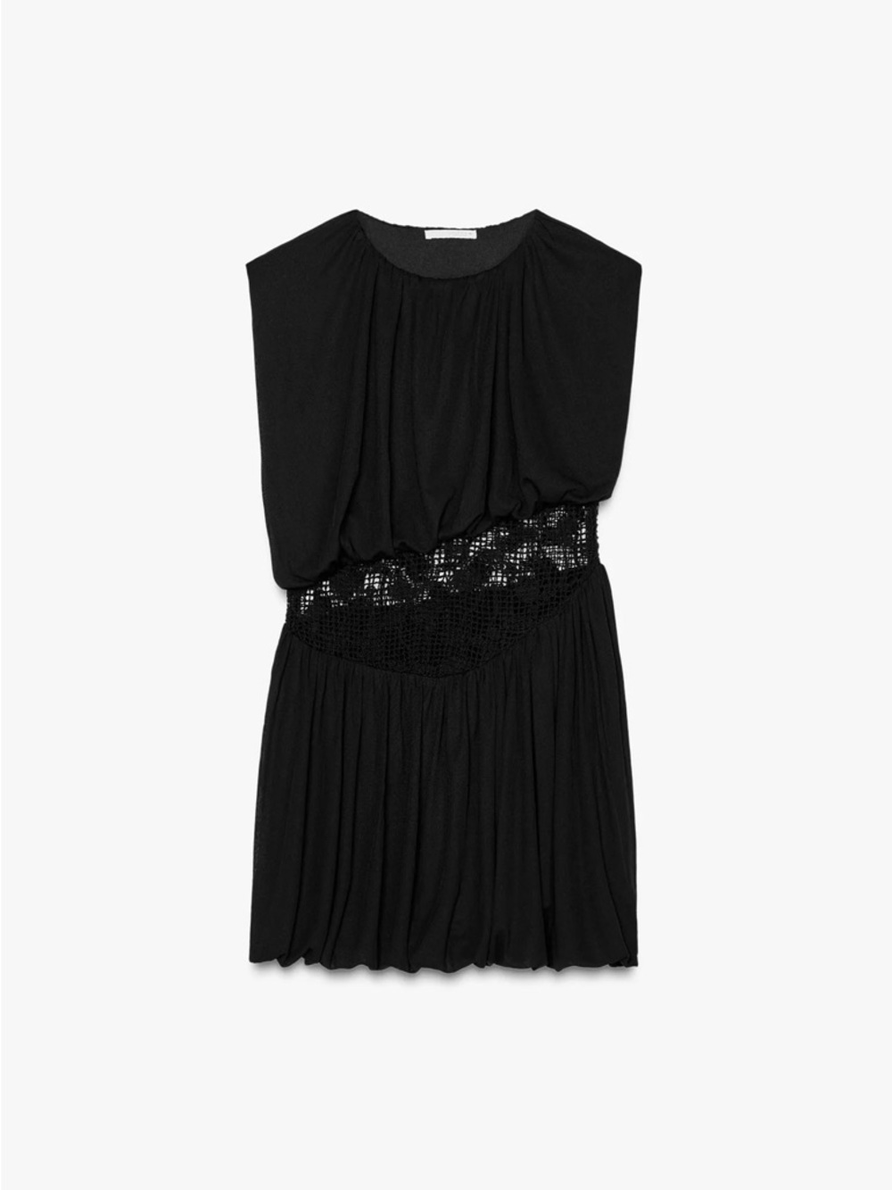 Zara Black Mini Dress with Crochet Waist